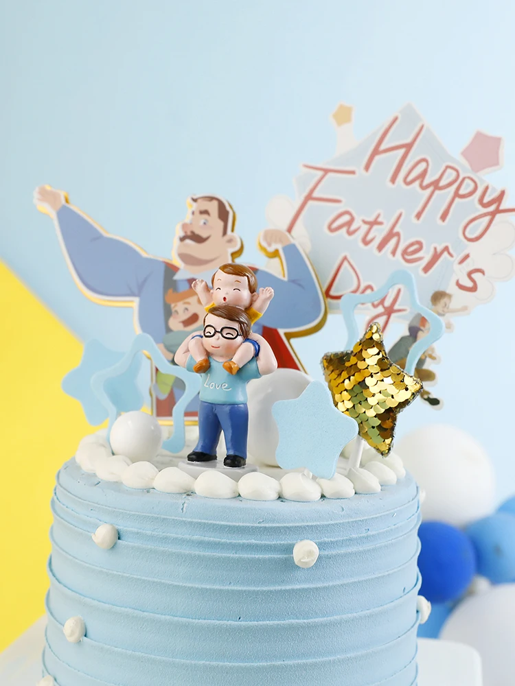 Cake Decoration Super Dad Resin For Happy Father's Day Cake Toppers Dad Birthday Dessert Father`s Day Party Accessories