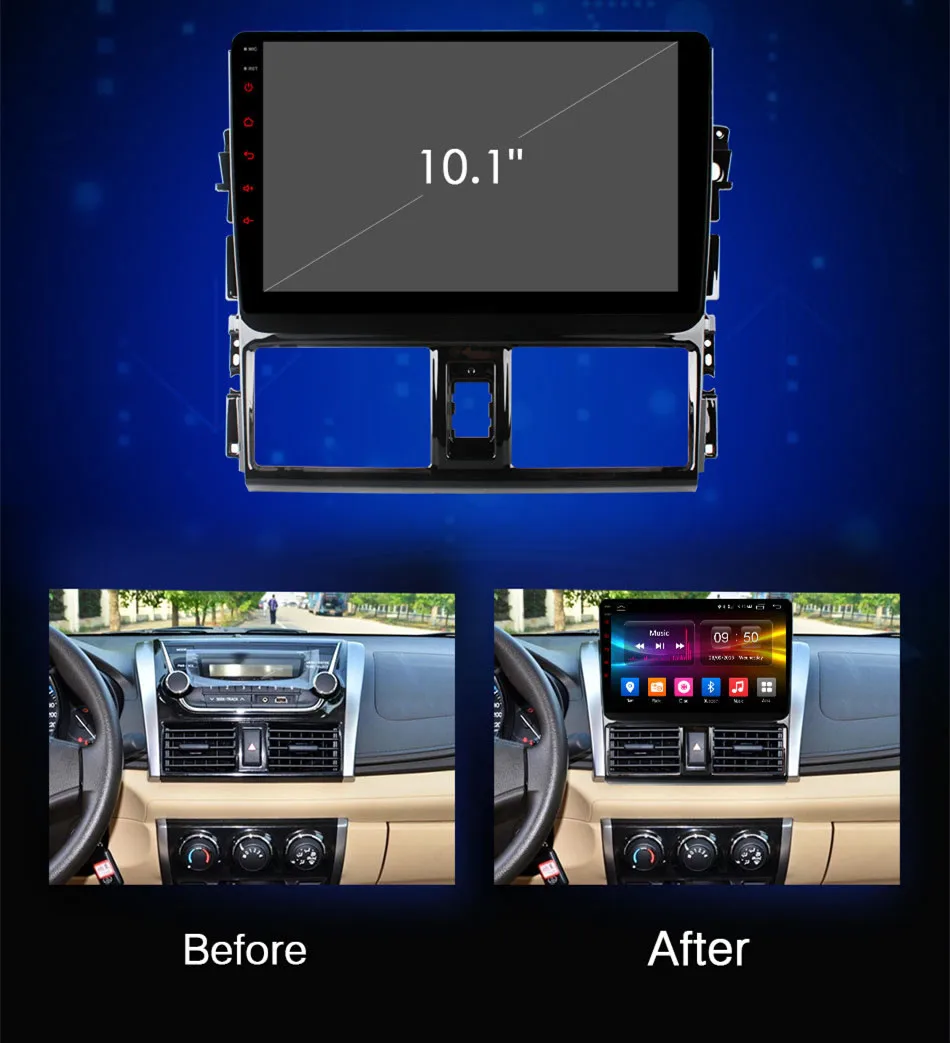 Best RoverOne Android 9.0 Octa Core Car Radio GPS For Toyota Vios Yaris L 2013 - 2015 Touchscreen Multimedia Player Stereo Head Unit 4