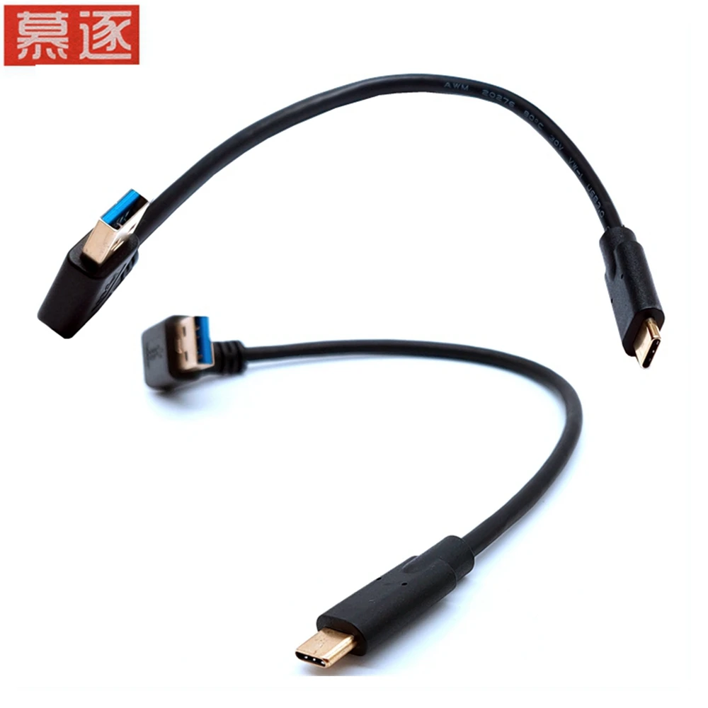 Позолоченный штекер USB 3.1 Type C к 3 0 тип A 90 градусов левый и правый угол Кабель адаптер 25 м/25 см|Компьютерные