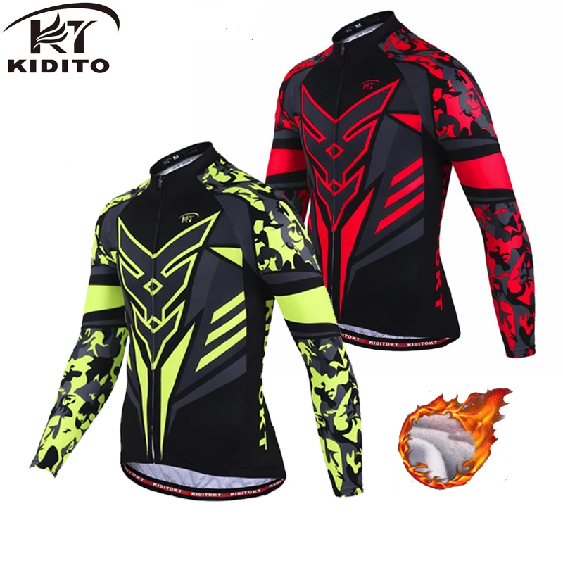 KIDITOKT майки для велоспорта мужские зимние теплые флисовые ropa топы для велоспорта горный велосипед MTB Одежда для велоспорта для мужчин и женщин Ropa Ciclismo