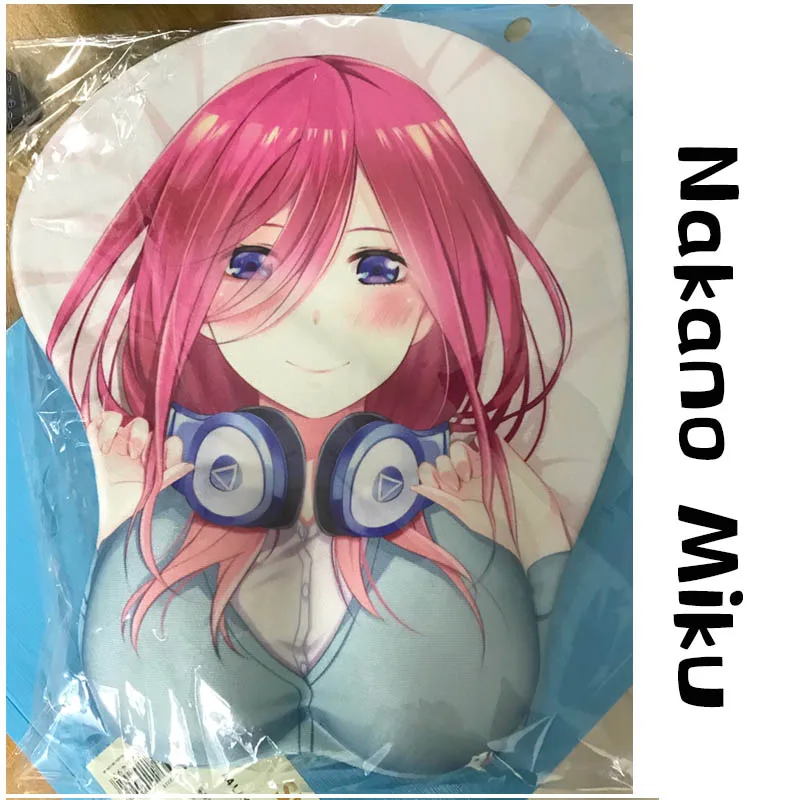Аниме куинтэссенция кинтуплеты Nakano Miku лайкра 3D Мягкий гель игровой коврик для мыши эргономичный коврик для мыши с поддержкой запястья