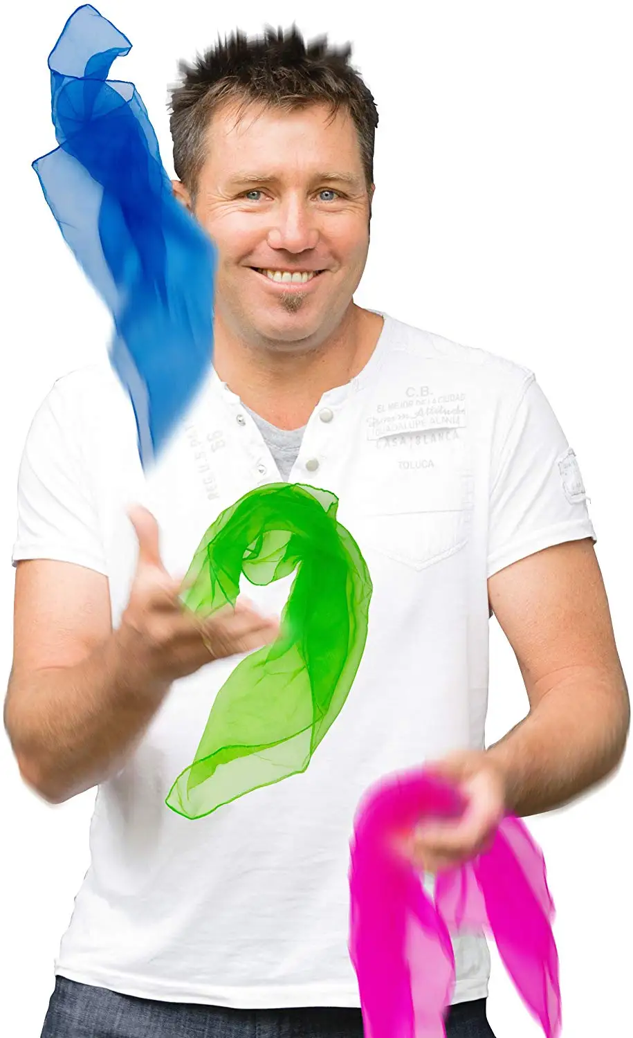 Шелковые шарфы для жонглирования, 6 шт. квадратный танцевальный шарф Волшебные шарфы движения реквизит аксессуары 24 на 24 дюйма в 6 цветах