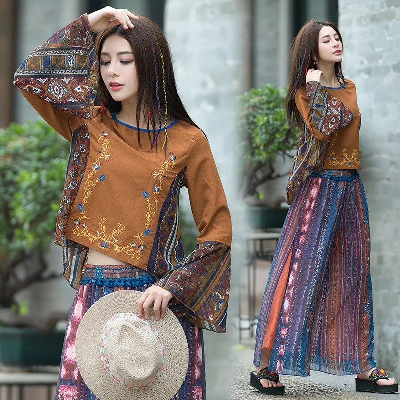 Retro Embroidered Chinese Style Clothing Women Shirts Cotton Linen Harajuku Vintage Tang Suit Ladies Chinese Tops KK3643