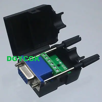 

DHL/EMS 20 Sets*DB15 D-SUB VGA female 15 Pin Terminal Breakout Plastic cover screw 3+2 BLACK -h2