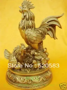Китайский, бронзовый, медь курица Статуэтка петуха Рисунок " H(0319 скидка 35