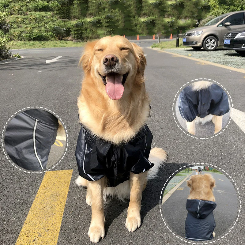 

Waterproof Dog Raincoat Puppy Rain Coat Reflective 2 Legged Rain Jacket Poncho Hoodies Dog Soft Breathable Pet Rainwear S - 4XL