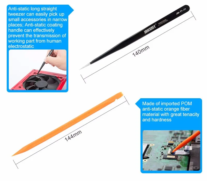 JAKEMY JM-9102 Latest technology anti-static cell phone repair tool kit diy hand tool for iphone for Samsung Electronics