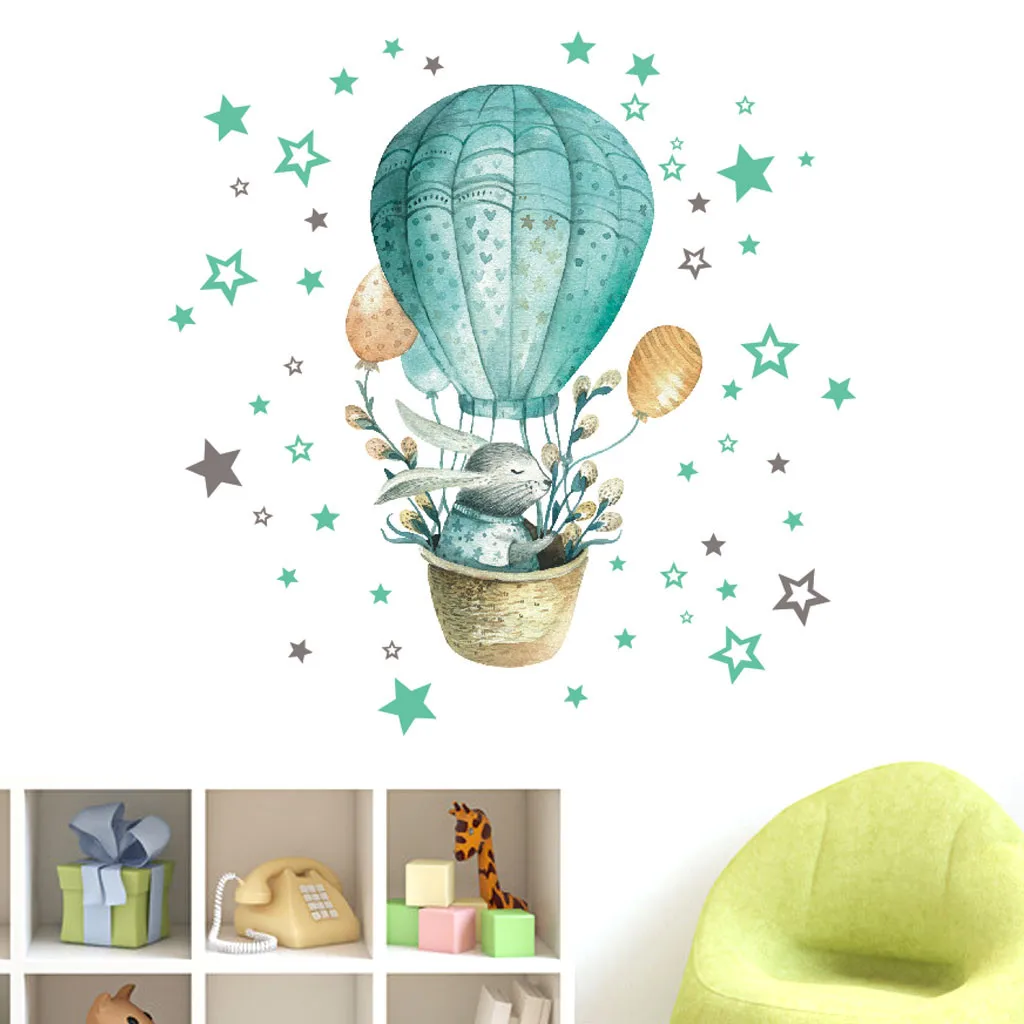 Воздушный шар кролик ПВХ Наклейка на стену обои гостиная украшение для дома