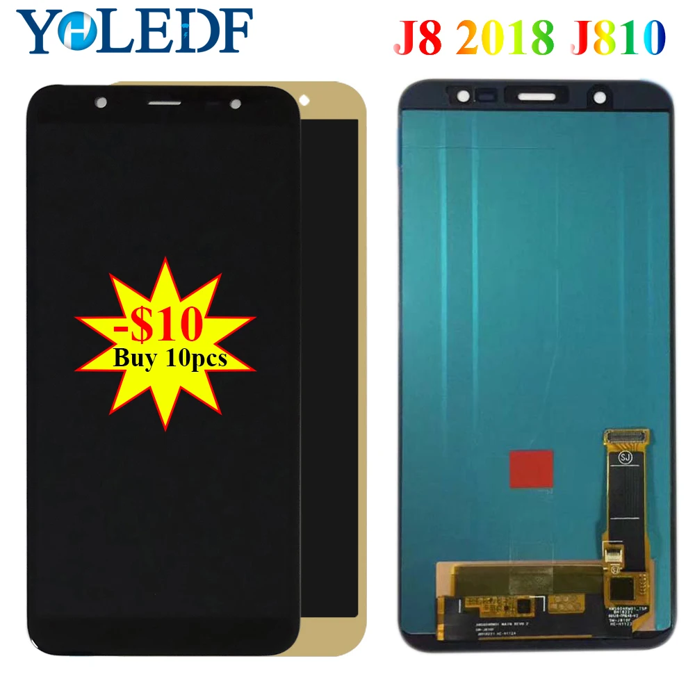 Сменный сенсорный ЖК-экран AMOLED для Samsung J8 2018 J810 J810M J810F J810G J810Y | Мобильные телефоны и