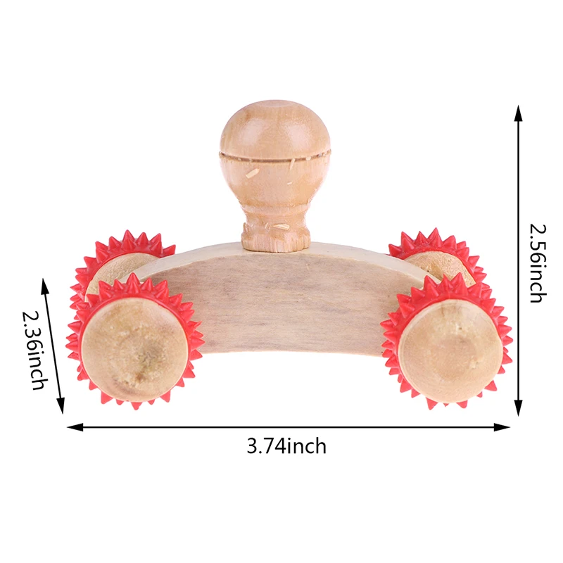 1Pcs Wooden Roller Massager Relaxing Hand Foot Head Body Face Massage Tool Reflexology Foot Massage Random  Color