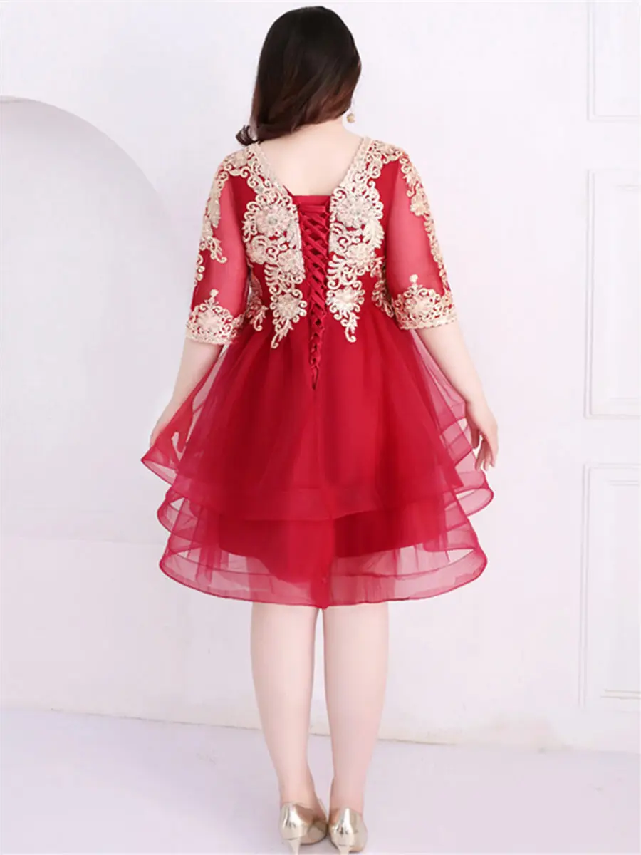Платья для выпускного вечера Новые короткие Vestidos De Gala Платья До Колена женские вечерние платья T334 размера плюс рукав три четверти платье для выпускного вечера