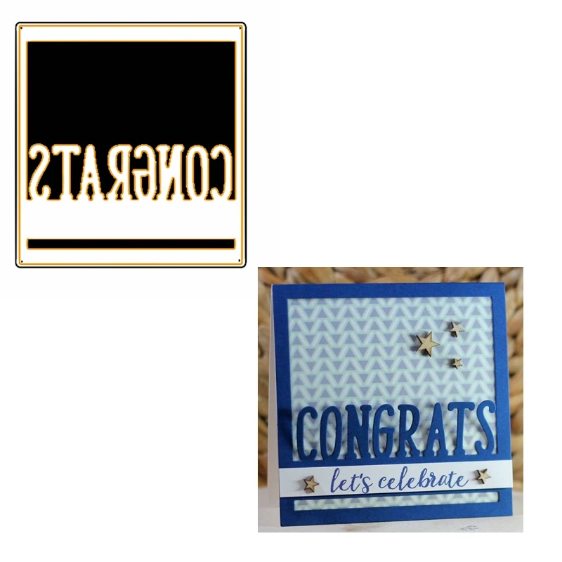 

Metal Cutting Dies Words Congrats Shape Stencil For DIY Scrapbooking Crafts Paper Cards Making Decorative Album Die Cut Template
