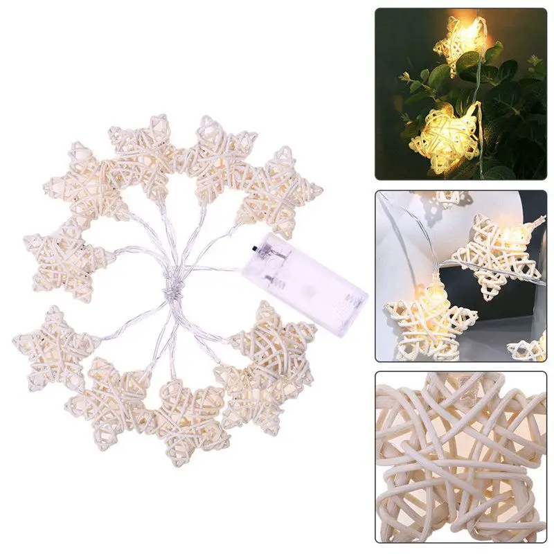 Promotion! 1.1M 10Led Star Rattan String Lights Led Fairy Lights Christmas Wedding Decoration Lights Battery Operate Lights