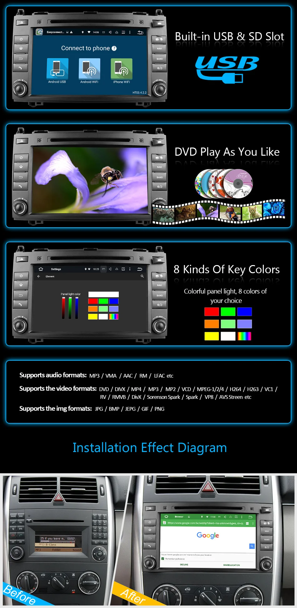 Top Eunavi 2 Din Octa 8 Core Android 9.0 Car DVD GPS For Mercedes/Benz C Class W203 2004-2007 C200 C230 C240 C320 C350 CLK W209 04 5 Top Eunavi 2 Din Octa 8 Core Android 9.0 Car DVD GPS For Mercedes/Benz C Class W203 2004-2007 C200 C230 C240 C320 C350 CLK W209 04 5