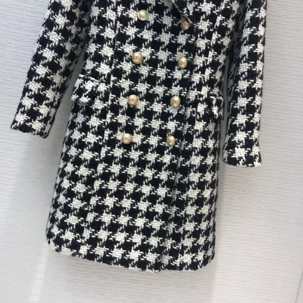 winner новые женские клетчатые двубортные куртки пальто женские длинные повседневное пальто rmsx 9,19