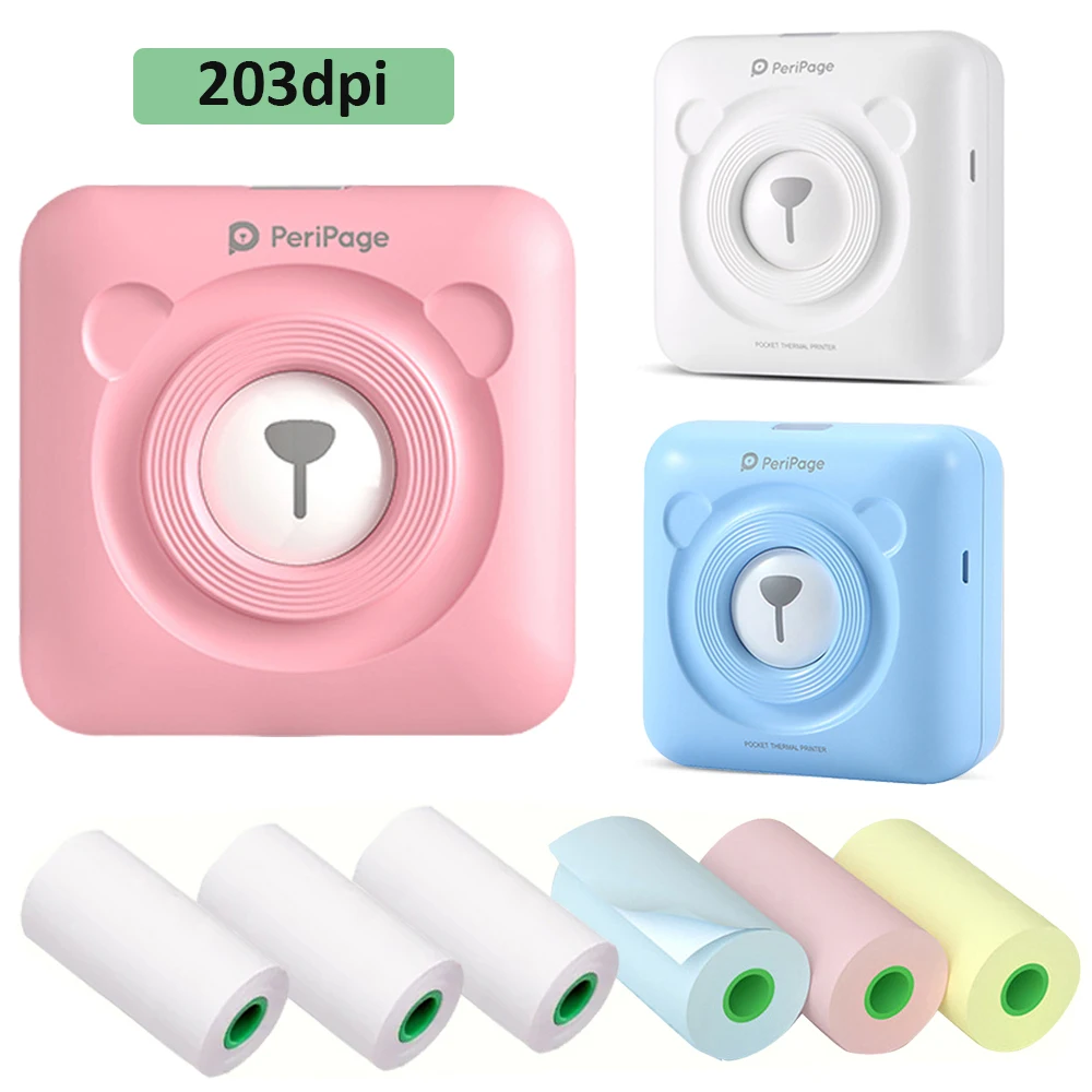 

Peripage A6 203DPI Mini Photo Wireless Bluetooth Pocket Thermal Printer 56/57/58mm For Android and iOS