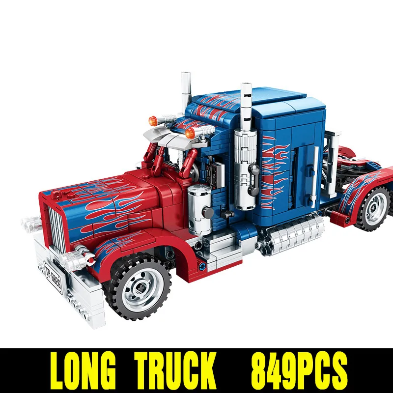 849PCS Yeshin 701803 Technic игрушечные машинки Peterbilt, тяжелый контейнер, автомобиль, модель автомобиля, детские рождественские игрушки, строительные блоки, кирпичи - Цвет: 849PCS