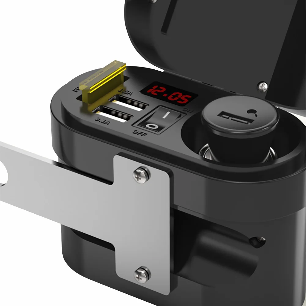Мотоцикл Водонепроницаемый двойной USB 5V 3.1A/1.5A автомобильная USB зарядка на выходе переключатель светодиодный дисплей Синхронизирующее напряжение прикуриватель