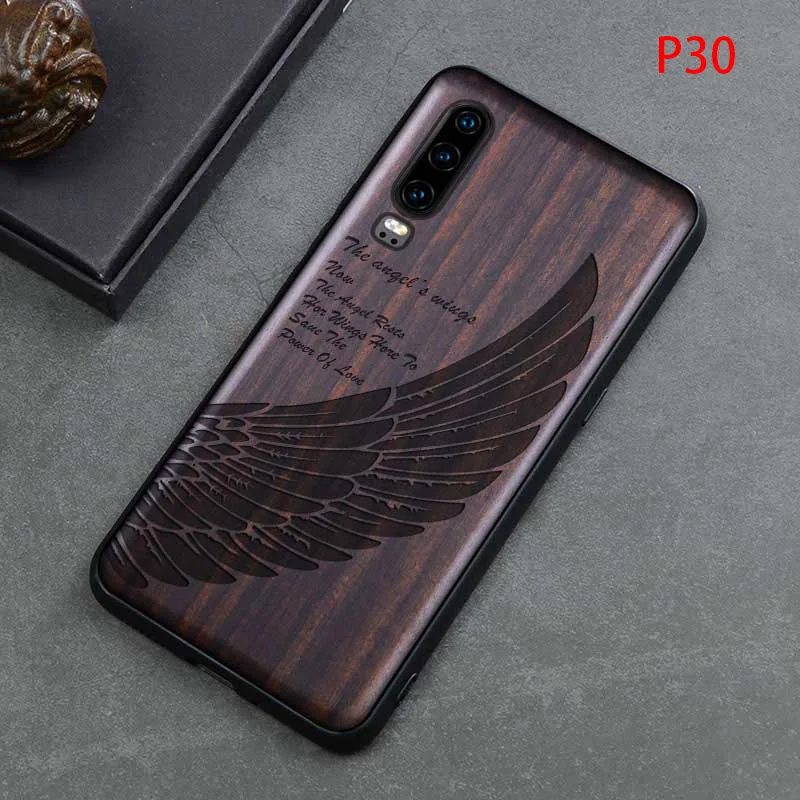 Для huawei P30 чехол Роскошный черное дерево чехол для huawei p30 Pro 3D резной деревянный силиконовый чехол для huawei P30 Pro