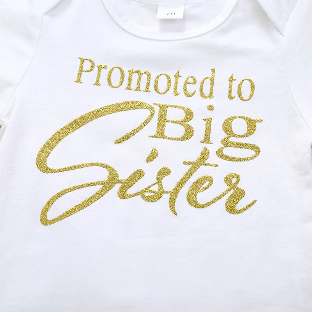 Одежда для малышей и девочек, футболка с надписью «Big Sister»+ юбка с цветочным рисунком+ повязка на голову, комплекты одежды зимний комплект одежды для новорожденных
