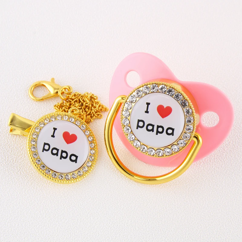 Baby Pacifier Love Papa Baby Luxury Pacifiers Pacifier Rhinestones