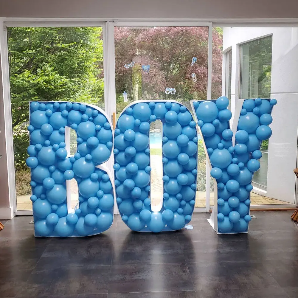 Balloon Filling Box Diy Baby Birthday Frame Stand It's A Boy Girl