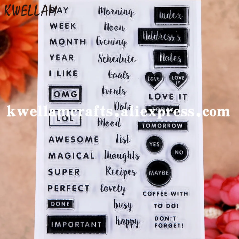 Words Day Week Month Year Awesome Perfect Morning Scrapbook Photo Cards