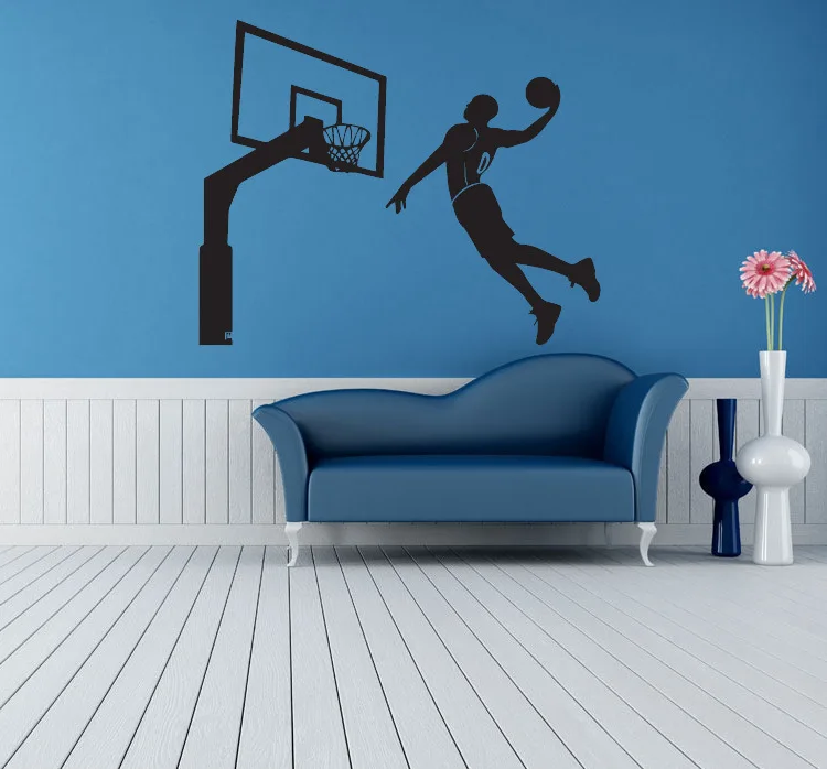 Foreign Trade Carved Dunk Art Wall Stickers Sports Wallpaper Living Room Dormitory Bedroom Decoration Word Stick Mural
