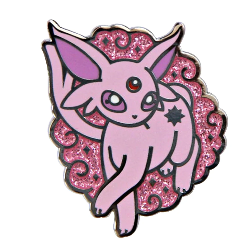 Эмалированный розовый шпилька Espeon|Броши| |