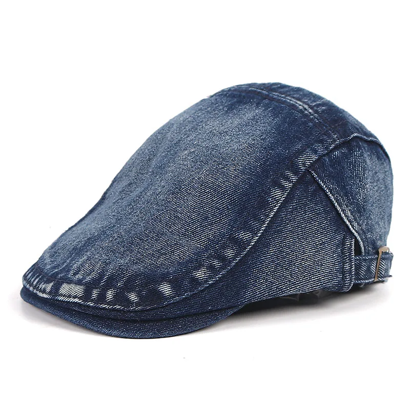 golf beret cap Classic Washed Denim Beret Hat Men Women Unisex Fashion 2022 Casual Retro Summer Cap Newsboy Ivy Hats Flat Cap Berets Caps Homme male beret hat Berets