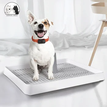 

Dog Training Toilet Portable Puppy Dogs Indoor Tray Toilet Potty Tray Mat with Pillar Dogs Anti-Splash Urinary Trainer Pee Pad