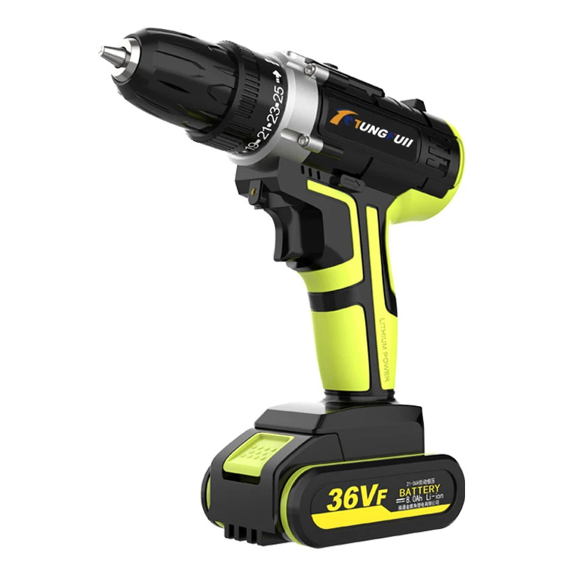 

36VF Lithium Batteries Cordless Electric Drill Screwdriver LED 25-speed Torque Double Speed Waterproof Power Tools