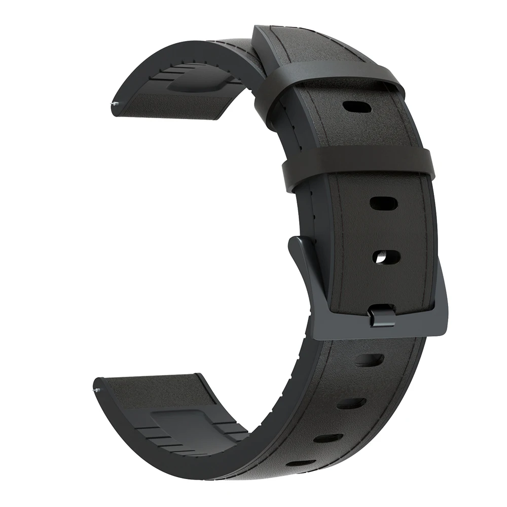 Leather Silicon Strap For Ticwatch Pro 3 GPS Silicone Band For Ticwatch Pro 2020/GTX/E2/S2 Mens Strap Replacement Sport Bracelet 