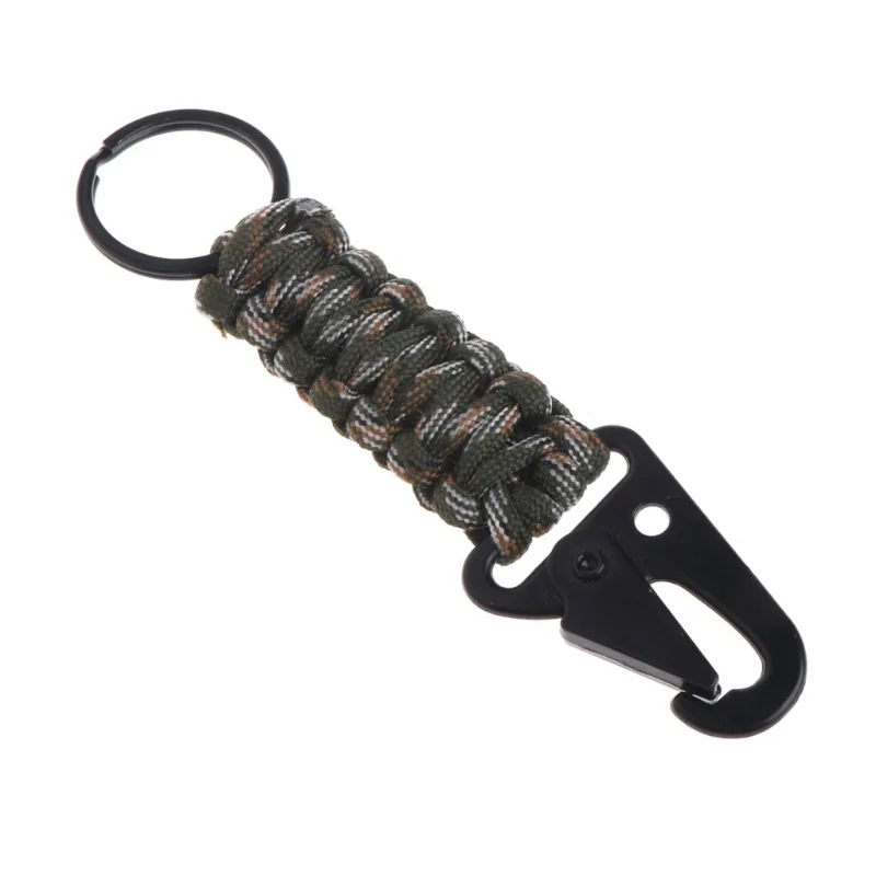Paracord Keychain Outdoor Camping Survive Kit EDC lanyard Carabiner Military Sruvival Parachute-cord Tensile-Strength Key Chain