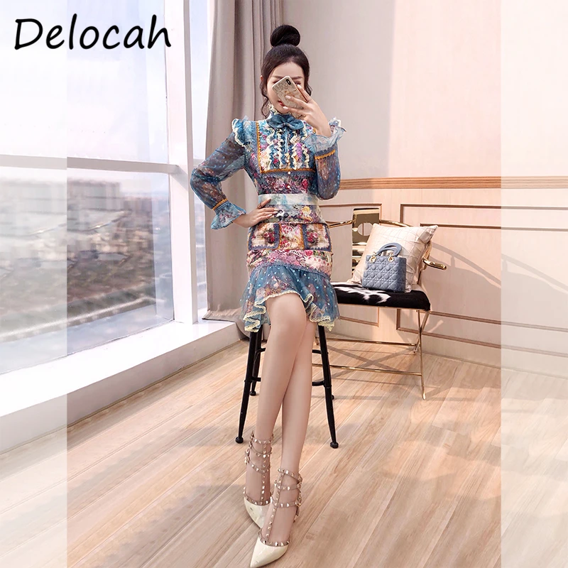 Delocah Women Autumn Fashion Designer Party Midi