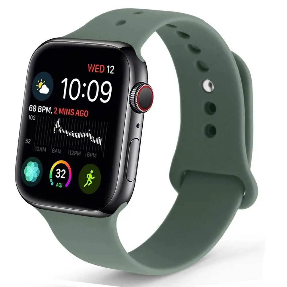 32 Цвета мягкого силикона замена спортивный ремешок для Apple Watch группа 44 мм 40 Series4/3/2