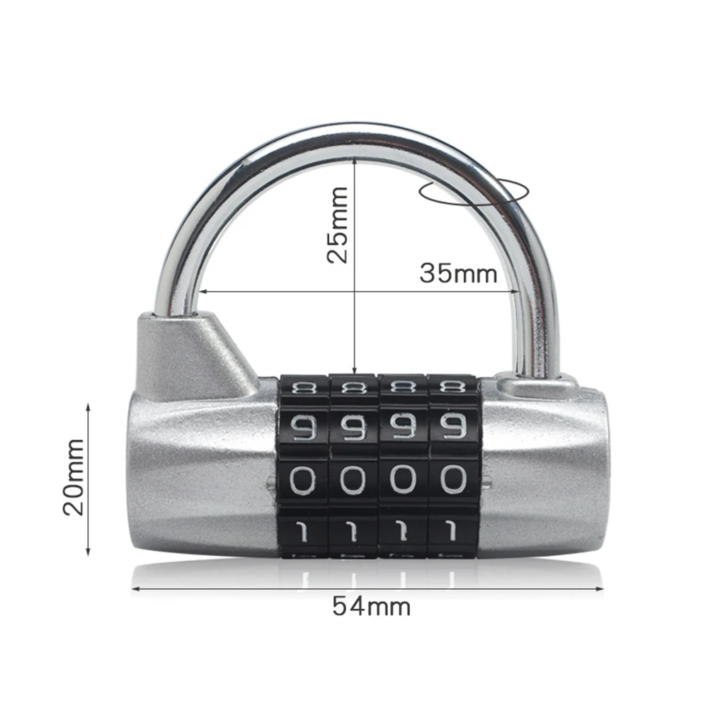 4-bit Combination Button Padlock Silver Black Blue Red Digital Luggage Travel Password Lock Gym Cabinet Locker Password Lock