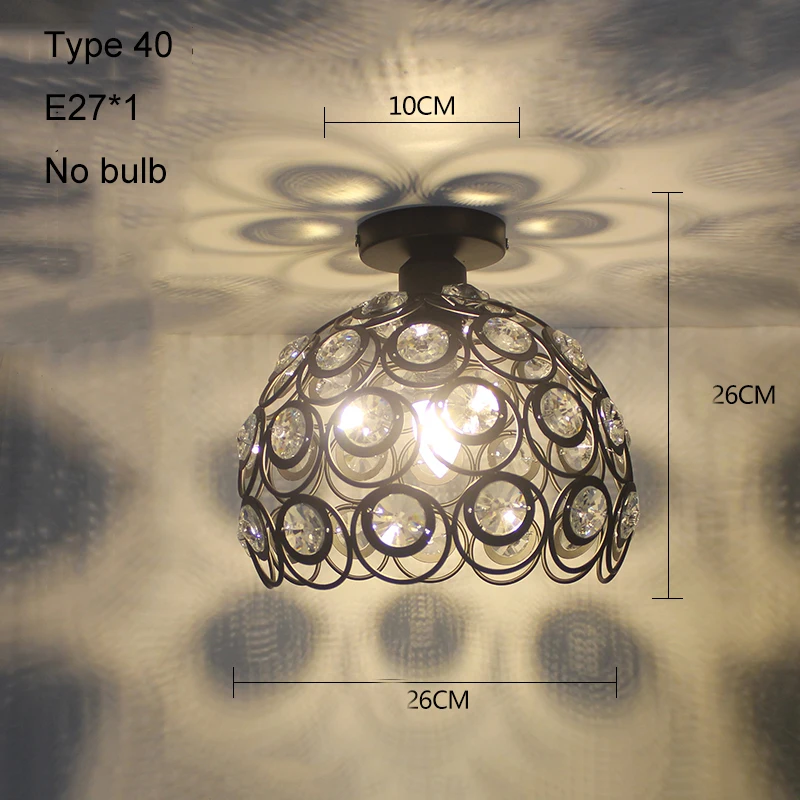 Type 40 no bulb Современный потолочный светильник, светодиодный потолочный светильник, винтажный плафон, клетка, плафонье, хрустальная лампа для столовой, кухни, Lampara Techo - Цвет корпуса: Type 40 no bulb