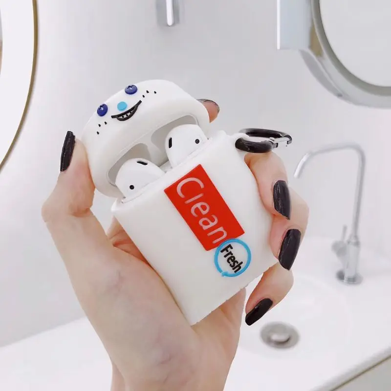 Чехол для AirPods с мультяшным рисунком, защитный чехол для беспроводных наушников, чехол для Airpods 12