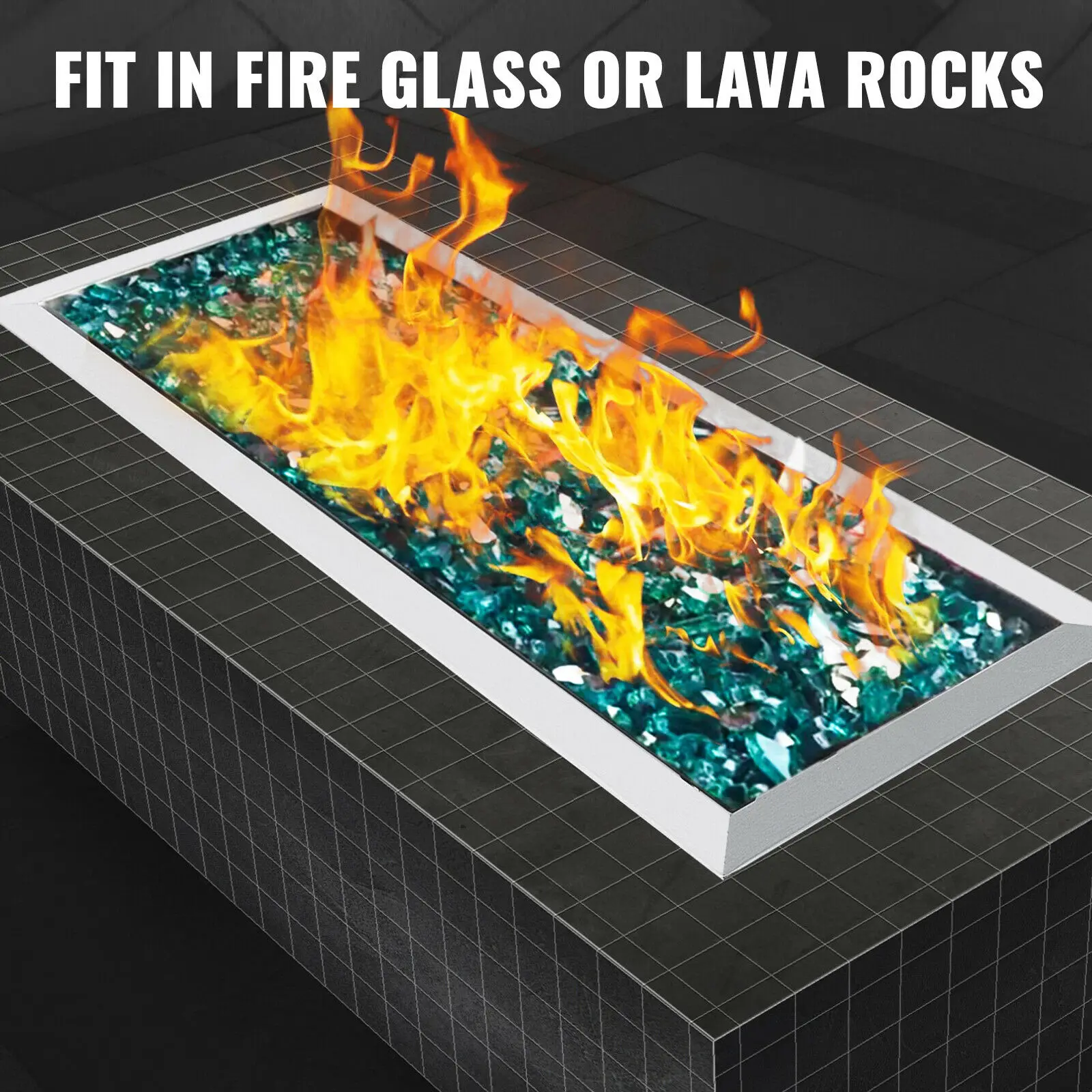 PROD 1005002613099012 Fire Pit Pan 25.5x10 Inch Stainless Steel
Rectangular Fire Pit Pan and Burner Built-in Fire Pit Pan with H-Burner