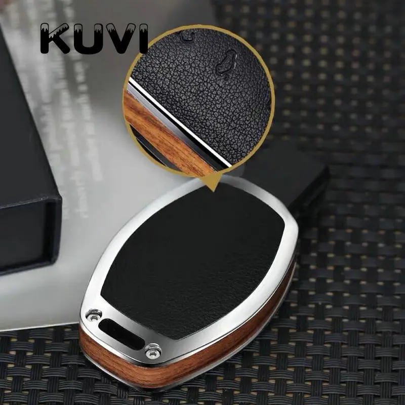Wood Carbon fiber key case cover Key case protective shell holder for Mercedes benz A B R G Class GLK GLA w204 W251 W463 W176