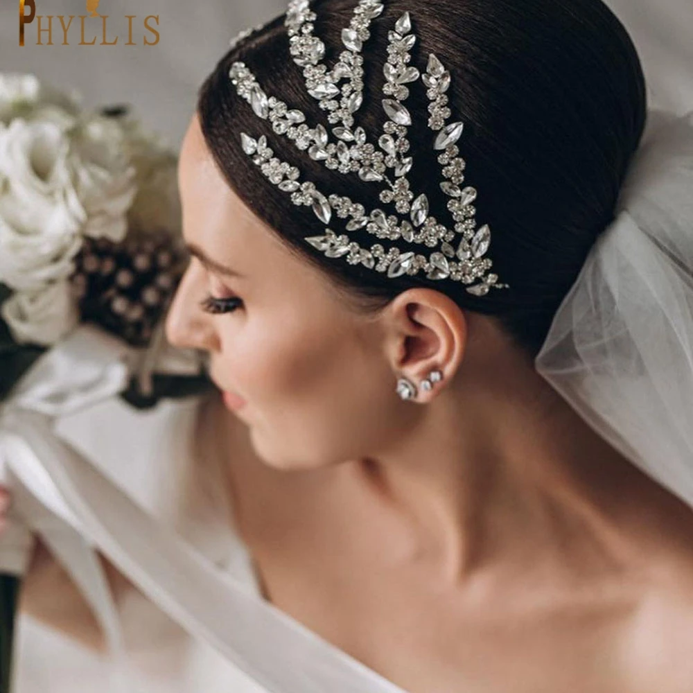 A271 Bridal Headpiece Baroque Headwear Crystal Hair Jewelry Pageant Crown Rhinestone Headband Wedding Crown Tiara Hair Ornaments