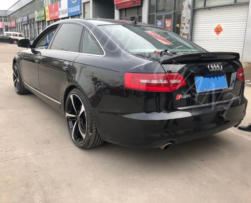 Для Audi A6 C6 2009 2010 2011 2012 углеродное волокно в бельгийском стиле внешний задний спойлер багажника автомобиля хвост загрузки крыло украшения
