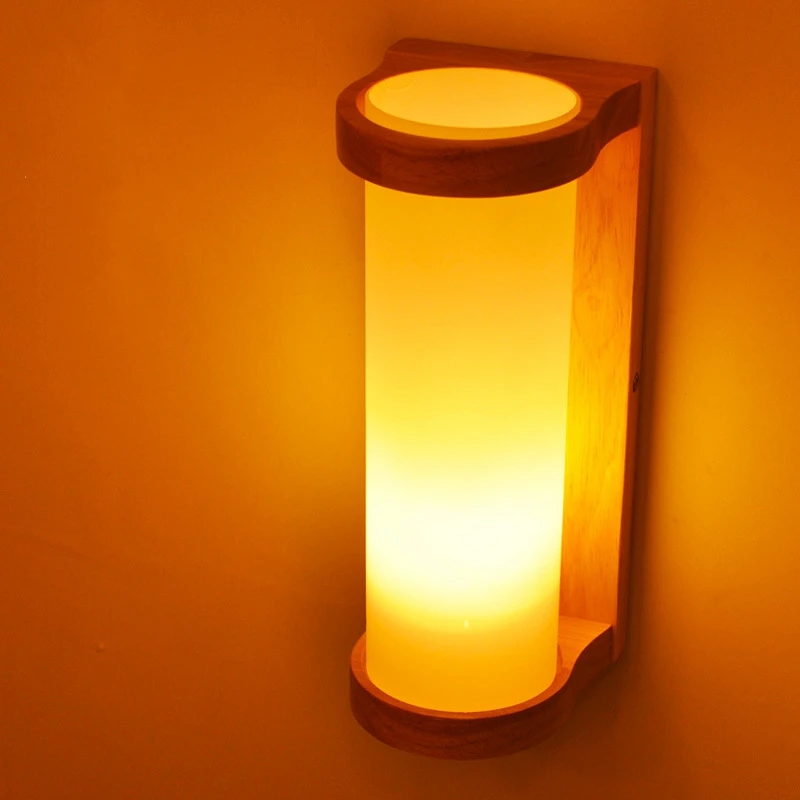 

Nordic Wall Lamp Wall Lamp Wood Lamp with Bulb Glass Lamp Lamps Modern Loft Decoration Bedroom Corridor Lamps