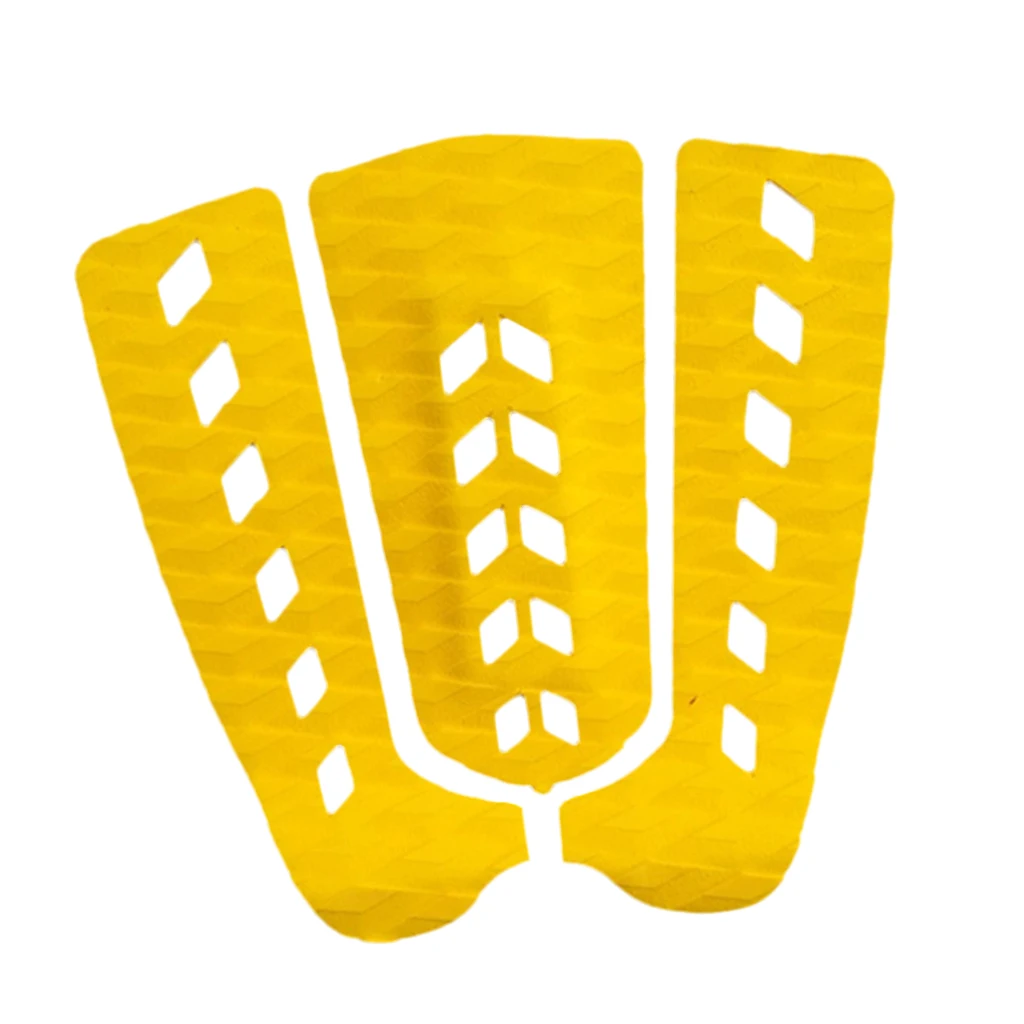 3Pcs Lightweight Surf Traction Pad Stomp Pad for Surfing, Skimboarding, SUP Boarding, Shortboards,Longboards,Funboard - Цвет: Цвет: желтый