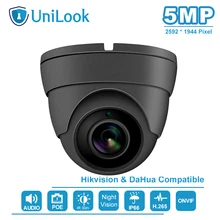 UniLook(Hikvison совместимый) 5MP ИК купольная POE IP камера наружная Безопасность Аудио CCTV видео наблюдения H.265 ONVIF IPC-D3150G-S