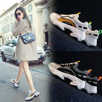 

Father's shoes women's ins2019 autumn student's shoes Korean version of Yuansu's all-in-one tennis red women's shoes