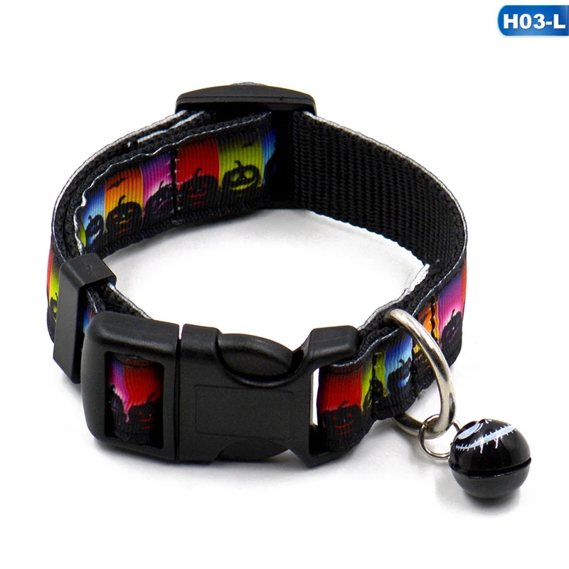 Регулируемые нейлоновые ошейники для собак, ошейники для домашних животных с колокольчиками, Очаровательное ожерелье, ошейник для маленьких собак, кошек, ошейники, товары для домашних животных на Хэллоуин