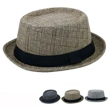 Английская Ретро Мужская лучшая джазовая шляпа из хлопка и льна, джазовая Кепка, весна/осень, котелок, кепка, классическая версия, джазовая Клетчатая Кепка