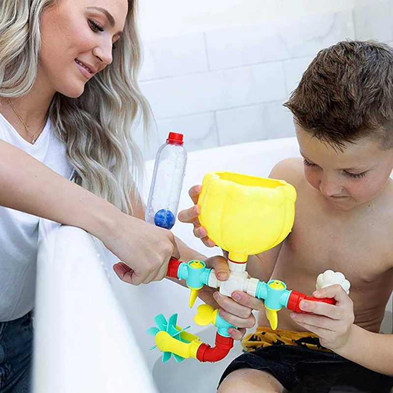 QWZ New DIY Montessori Children Bath Toys Water Spray Rotating Water Jet Game Bathtub Toy For 1 To 4 Year Old Baby Kids Gift 5